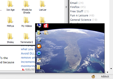 View your desktop without minimizing opened windows with DESKonTOP